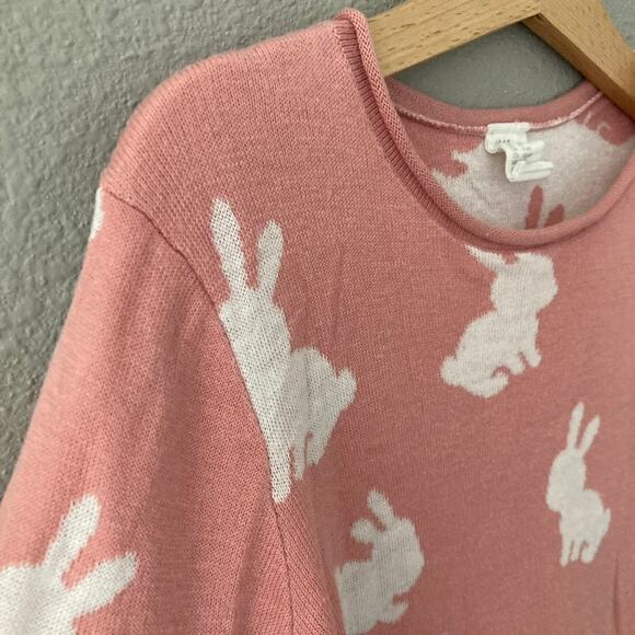 H&M Bunny Sweater - Pink White - 4T - Picture 3 of 7